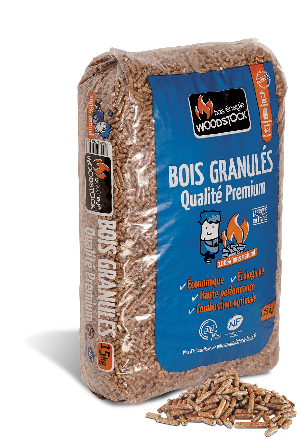 Palette de granulés WOODSTOCK (72 sacs de 15 kg)