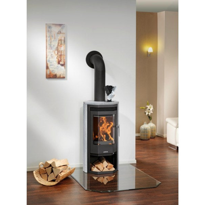 Poêle à bûche Justus Usedom porte Fonte Gris, 5 kW